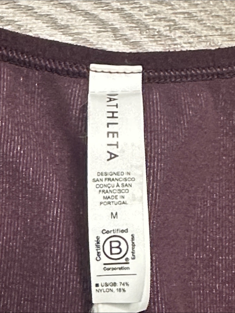 Athleta Aurora Seamless Shine Crop Tank Top Purple Silver Size Medium - Picture 4 of 7
